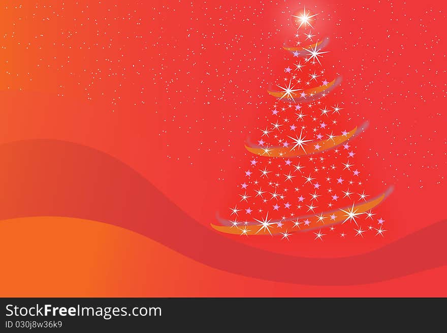 Abstract Red Christmas Tree