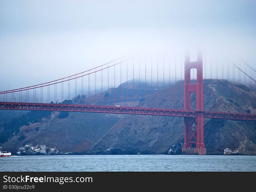 San Francisco bay and the bridge. San Francisco bay and the bridge