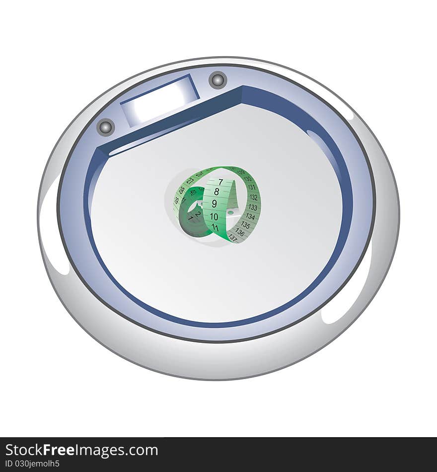 Vector illustration of scales and tape measure.