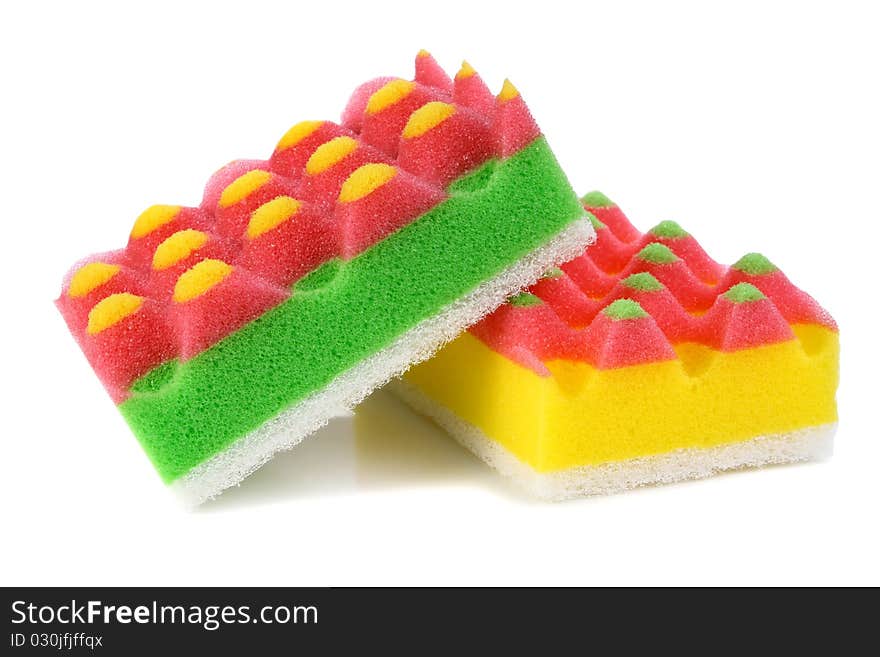 Sponges for washing and taking away on kitchen