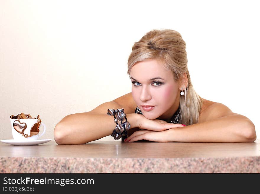 Woman with cup of chocolate