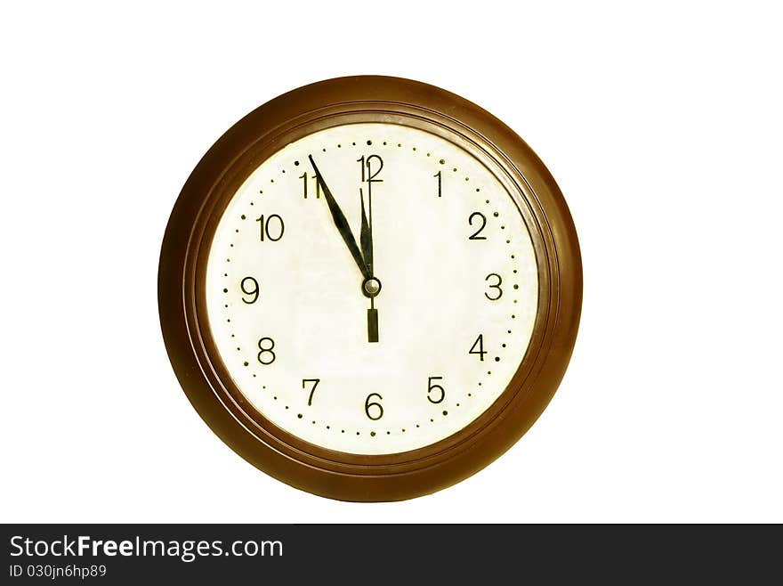 Clock on white background