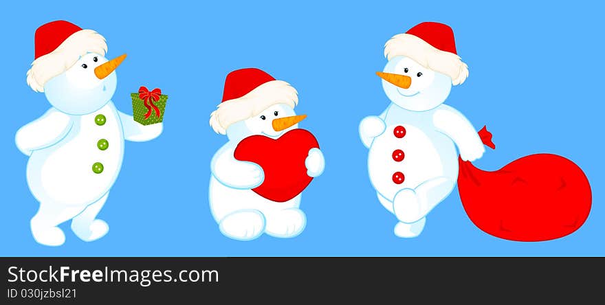 Cartoon Cute Snowmen