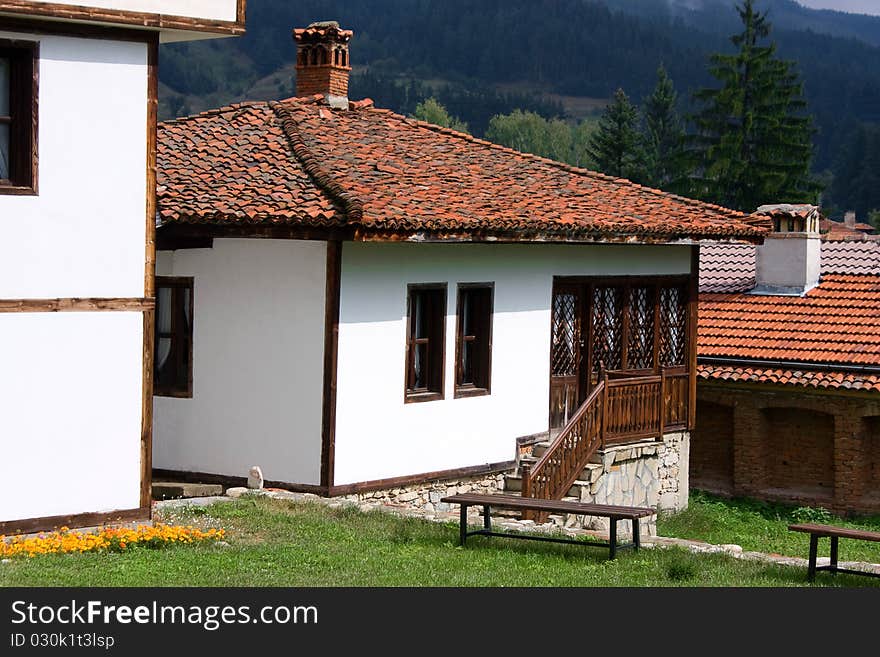 Traditional Bulgarian houses. Town of Koprivshtitsa depicted here. This image is taken with CPL Filter. Traditional Bulgarian houses. Town of Koprivshtitsa depicted here. This image is taken with CPL Filter.