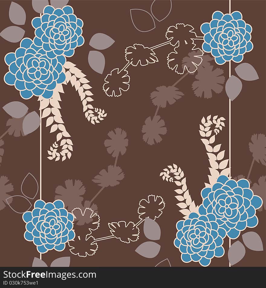 Retro colored stylized floral seamless pattern. Retro colored stylized floral seamless pattern