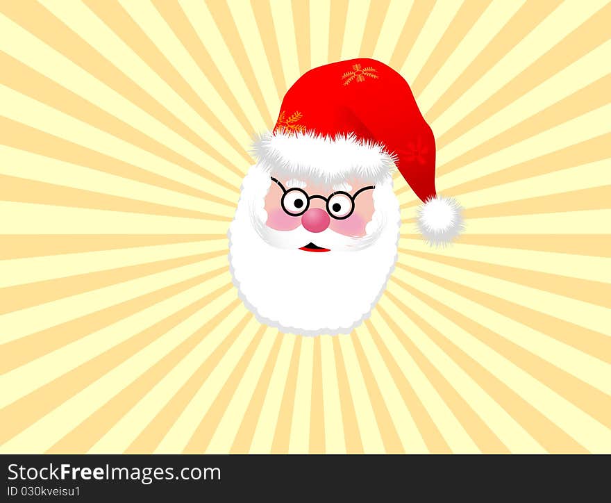 Santa on a sunshine background. Santa on a sunshine background