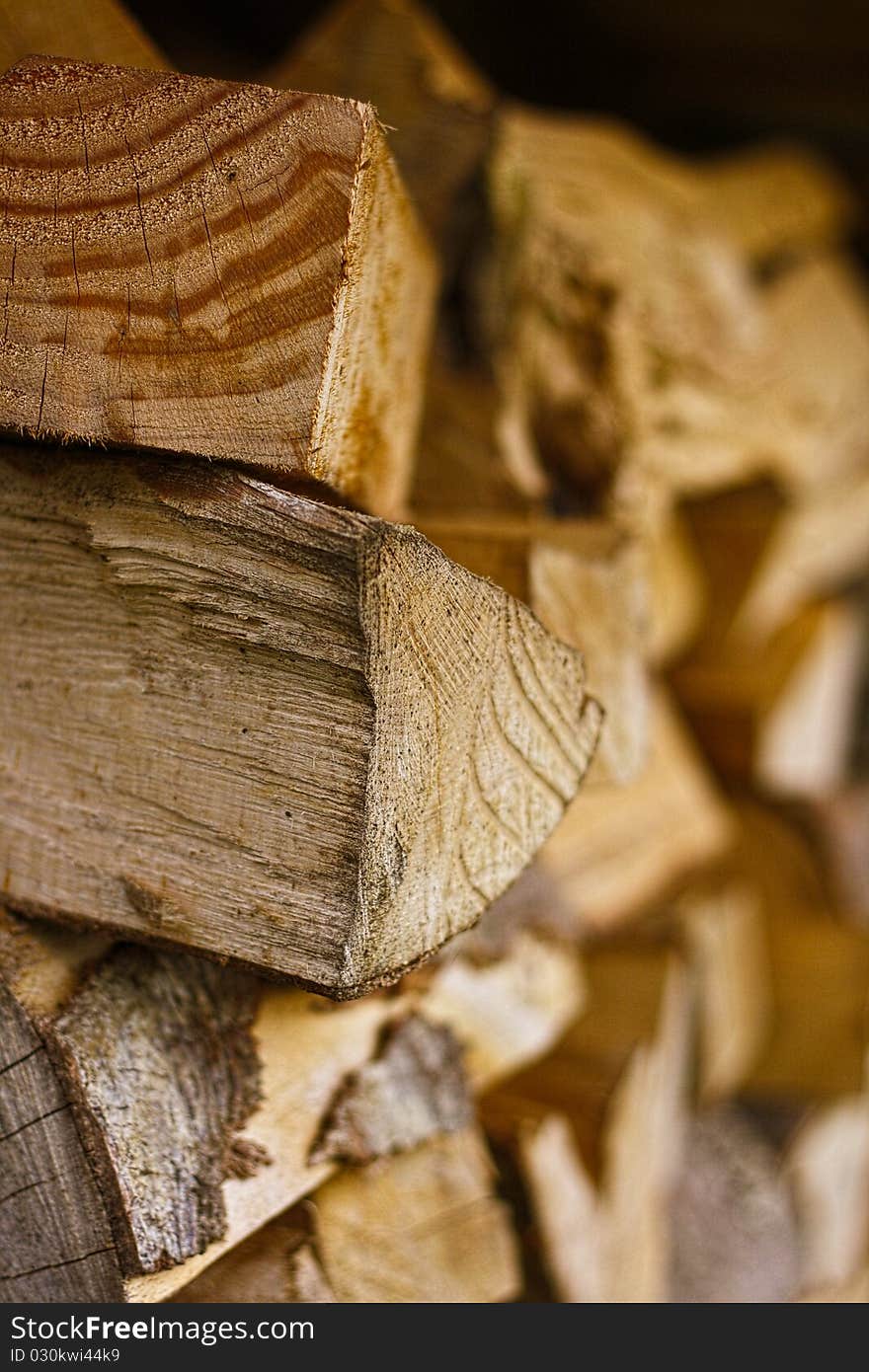 Stack of beech firewood prepared for winter. Stack of beech firewood prepared for winter