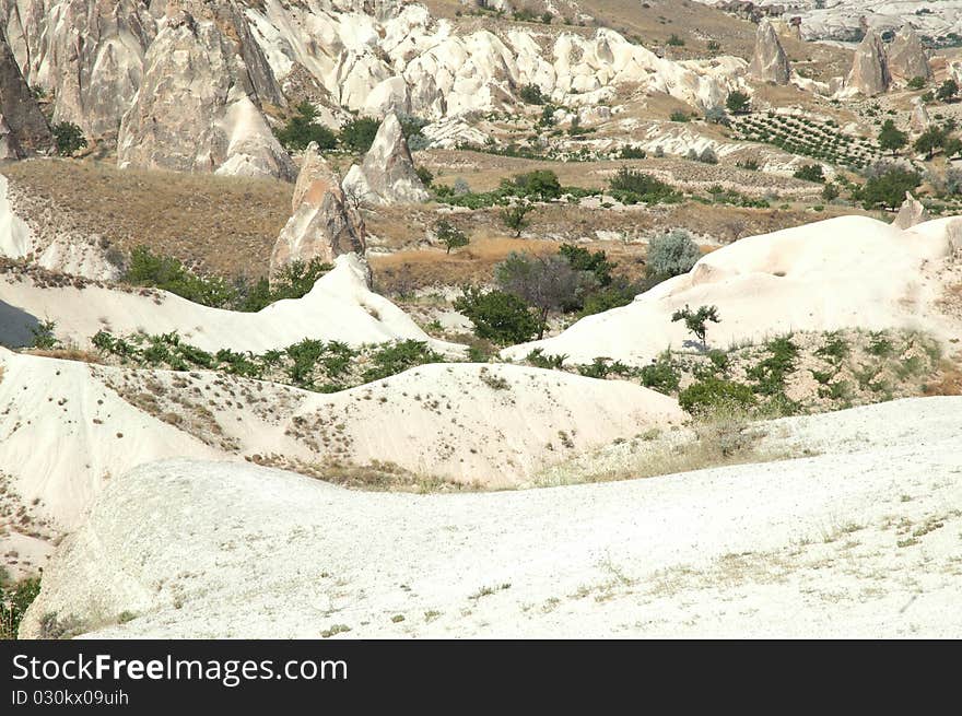 Ancient cave-town near Goreme, Cappadocia, Turkey. Ancient cave-town near Goreme, Cappadocia, Turkey