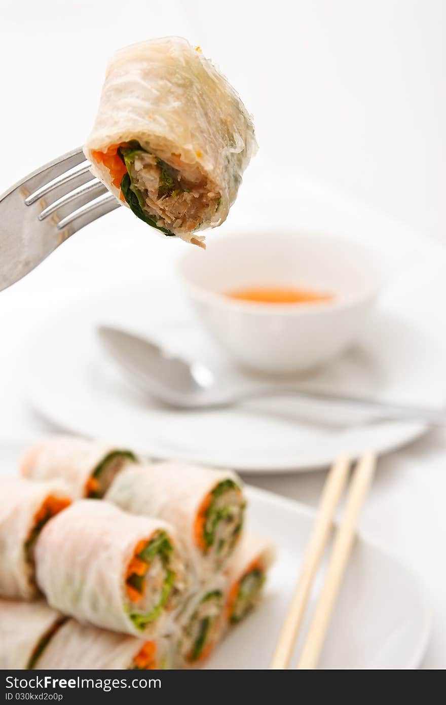 Vegetables roll in Vietnamese style