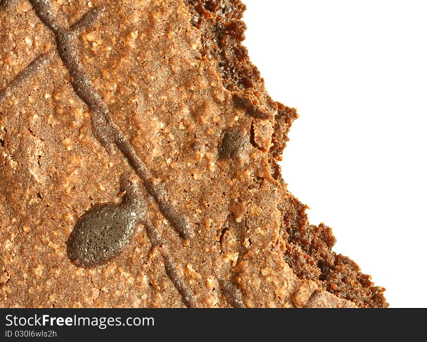 Piece of browny on white background