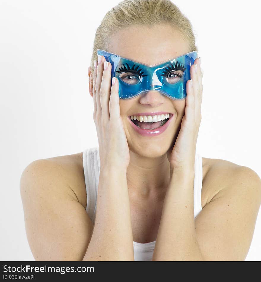 Woman with facial mask