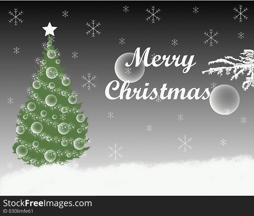 Christmas tree on gray background