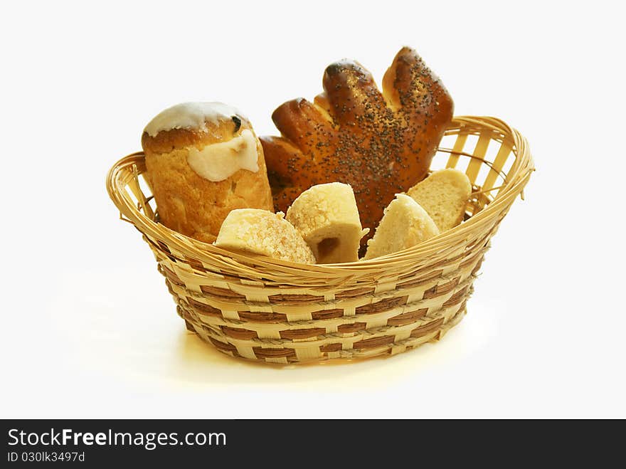 Bread in a wattled basket