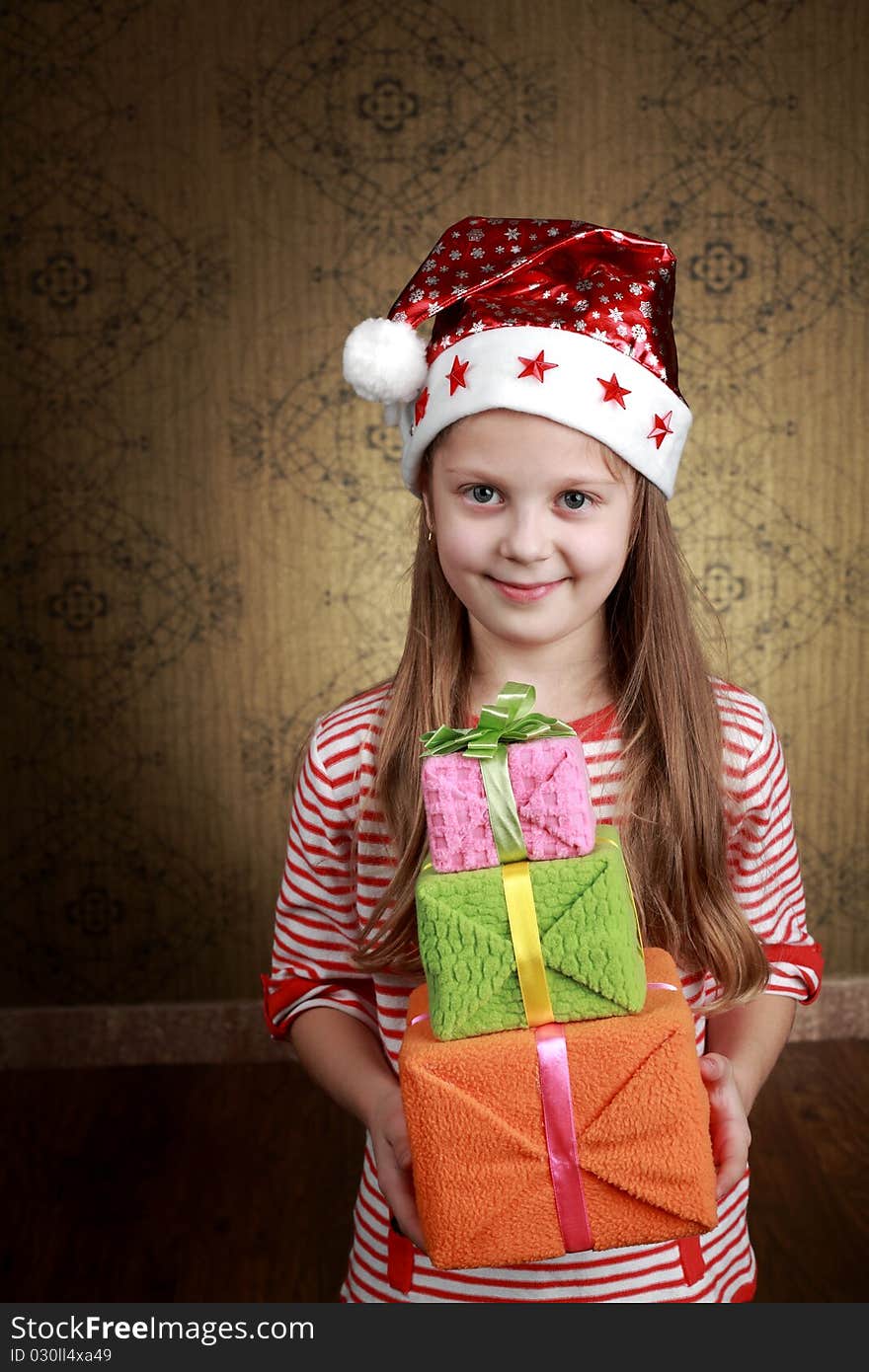 Girl with presents