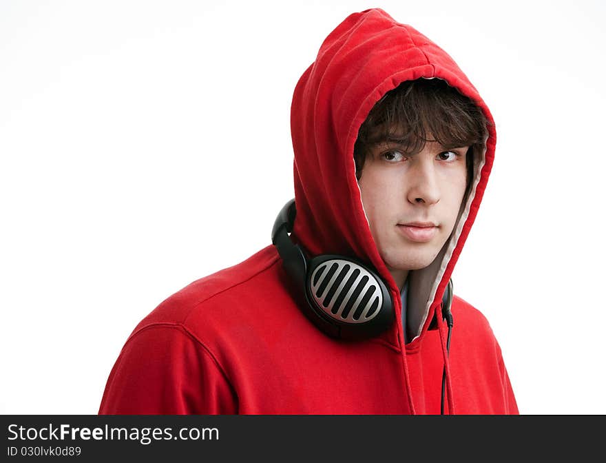 An image of a young man with headphones. An image of a young man with headphones