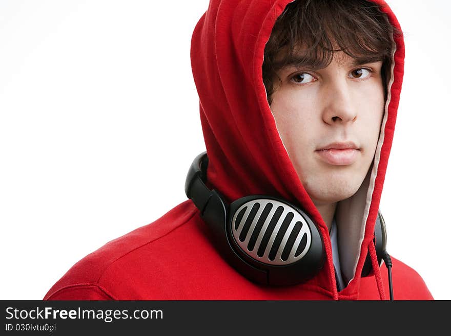 An image of a young man with headphones. An image of a young man with headphones