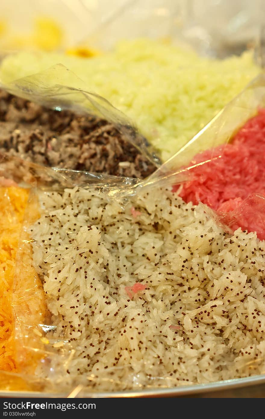 Colorful glutinous rice