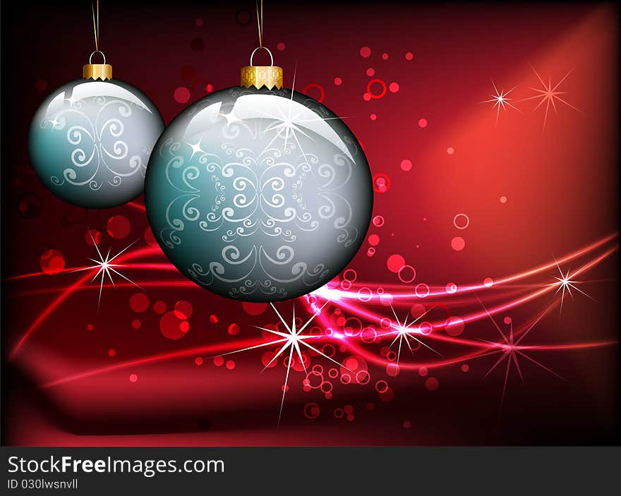 Christmas background design with ornaments