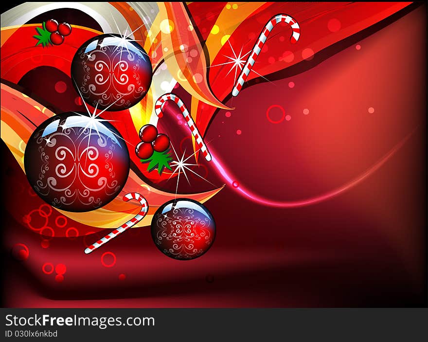 Christmas background design with ornaments