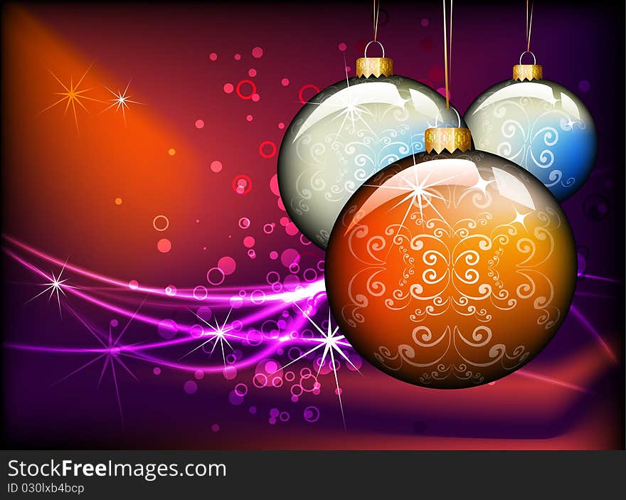 Christmas background design with ornaments