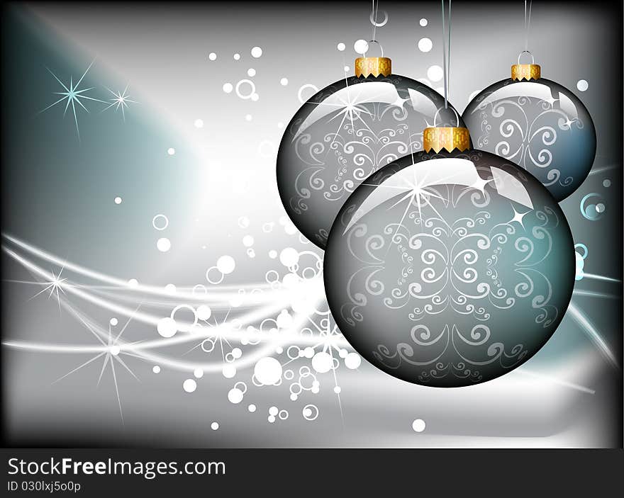 Christmas background design with ornaments