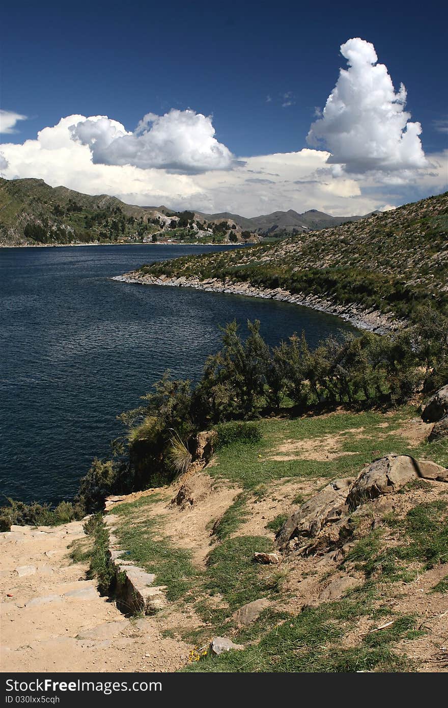 Nice clouds over the mystic and sacred Lake Titi Caca in Bolivia. Nice clouds over the mystic and sacred Lake Titi Caca in Bolivia