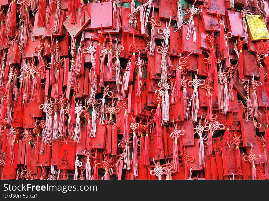 Traditional chinese wooden Blessing cards