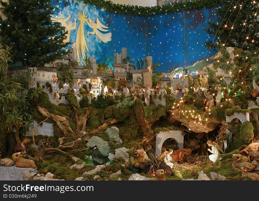 A nativity scene, creche, or crib, is a depiction of the birth of Jesus