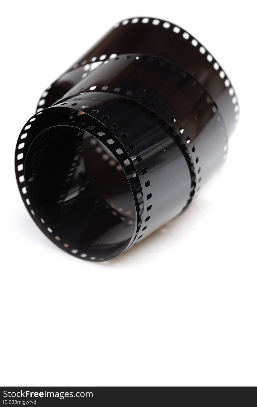 Black photo film isolated on white background