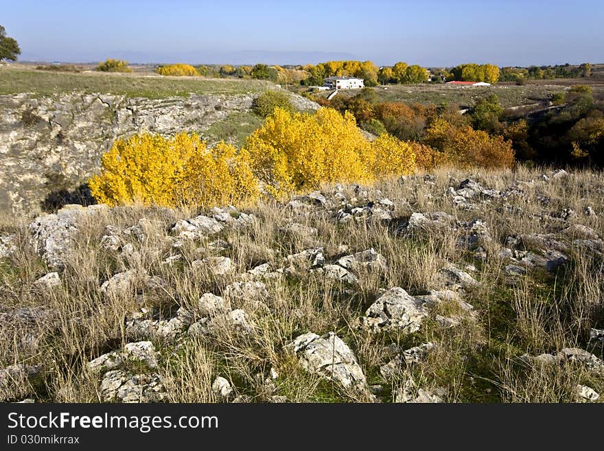 Rocky area of Agiti canyon at north Greece