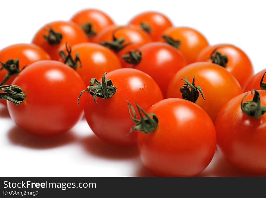 Many Beautiful Red Cherry Tomato Isolated