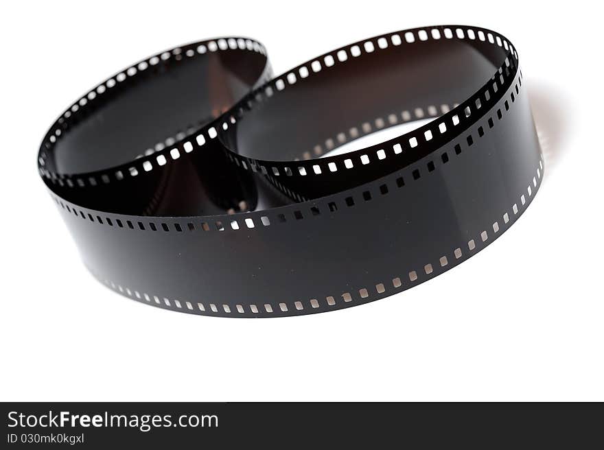 Black photo film isolated on white background. objects