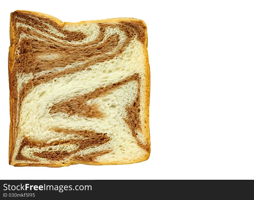 Texture of  bread on white background