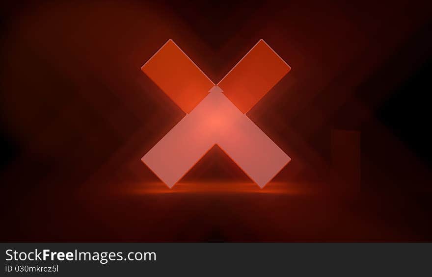 X letter in a dark backround with a deep orange but red glow. X letter in a dark backround with a deep orange but red glow.