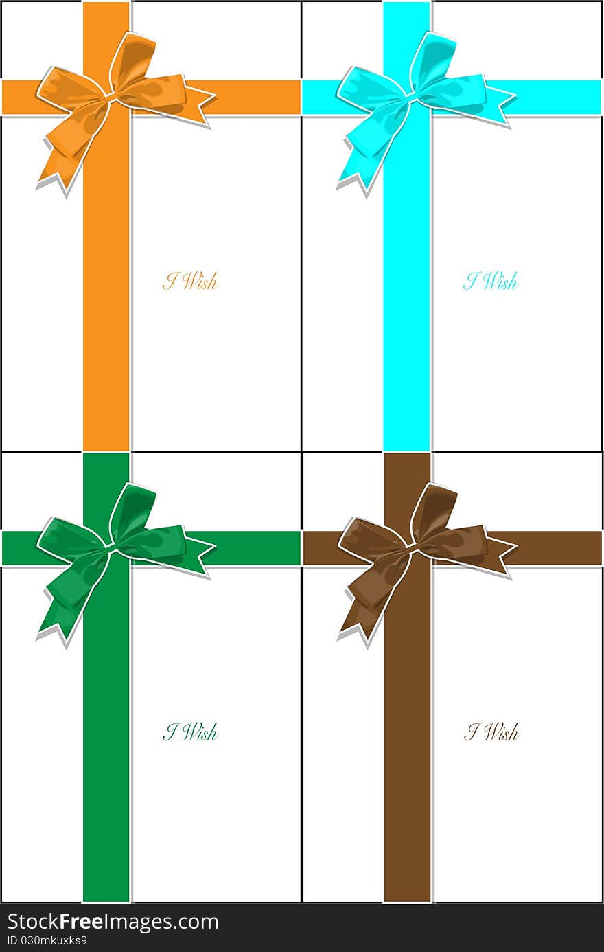 Invitation card with ribbon of different colors