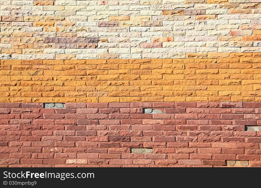 Pattern of colorful Modern Brick Wall Surfaced