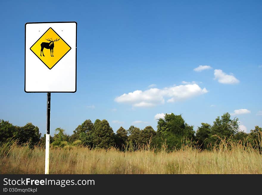 Deer Caution Sign