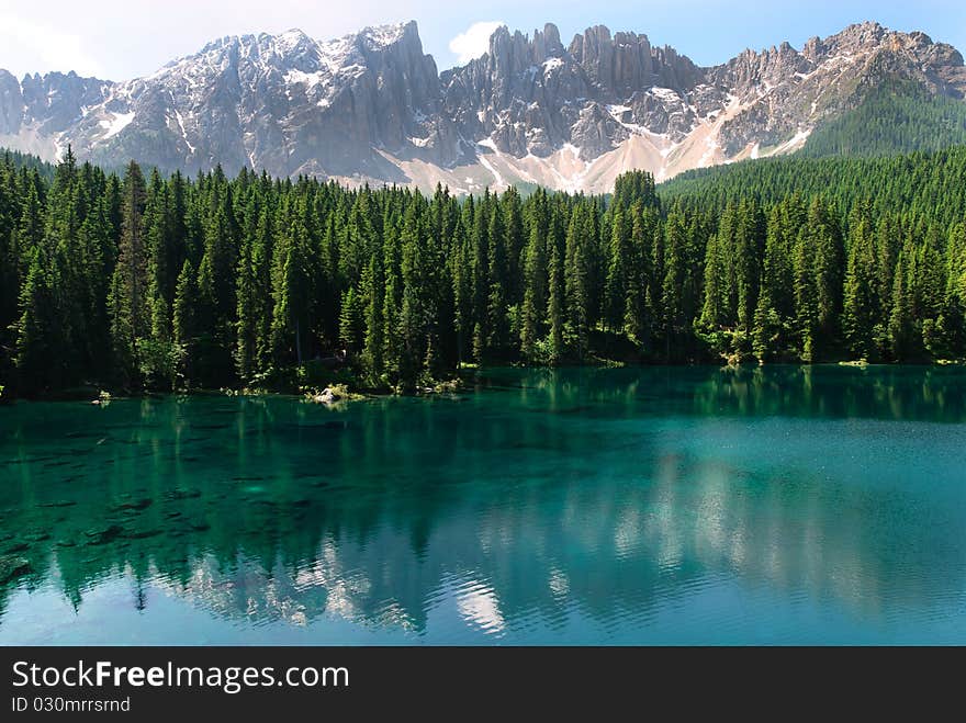 Mountain reflected in italian lake. Mountain reflected in italian lake