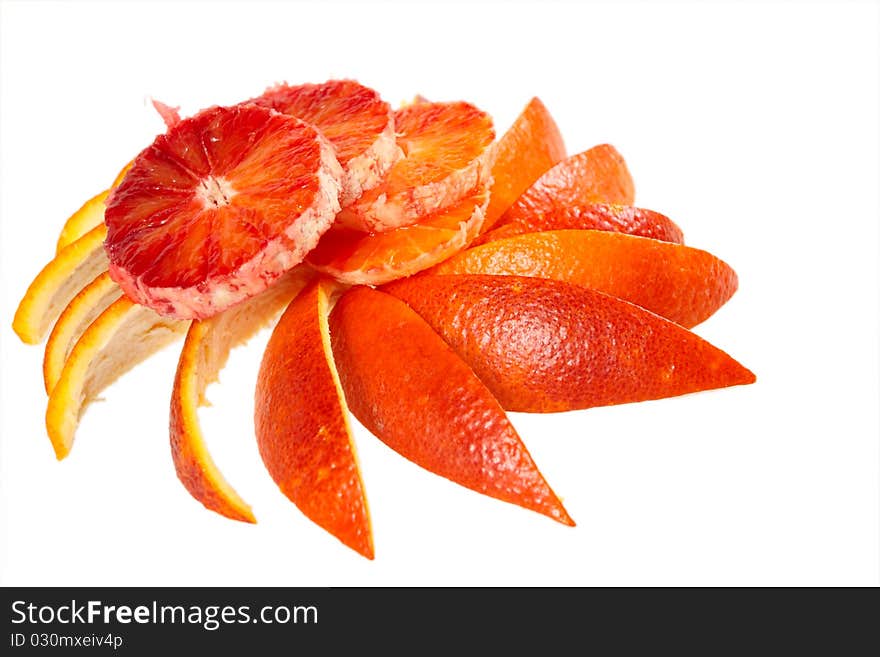 Fresh oranges isolated on a white background