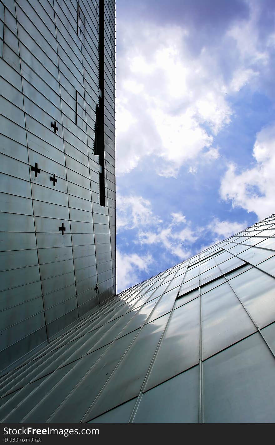 Façade of the Jewish museum in Berlin (Germany), project of the architect Daniel Libeskind. Façade of the Jewish museum in Berlin (Germany), project of the architect Daniel Libeskind