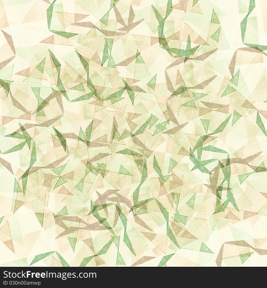 Stylized bamboo leafs - grungy and grainy bleached abstract color background, made of intersecting geometric figures, vintage paper texture. Stylized bamboo leafs - grungy and grainy bleached abstract color background, made of intersecting geometric figures, vintage paper texture