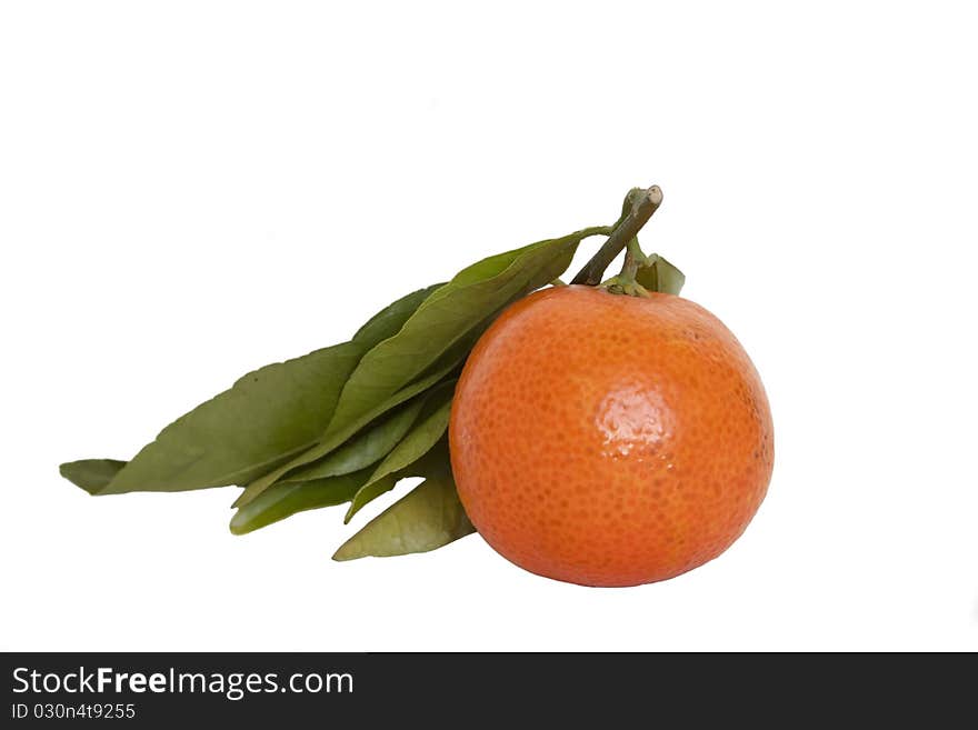 Fresh mandarin isolated over white background