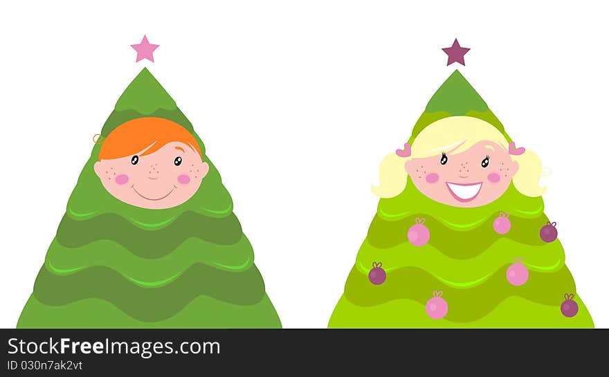 Christmas cute kid tree costume ( boy and girl )