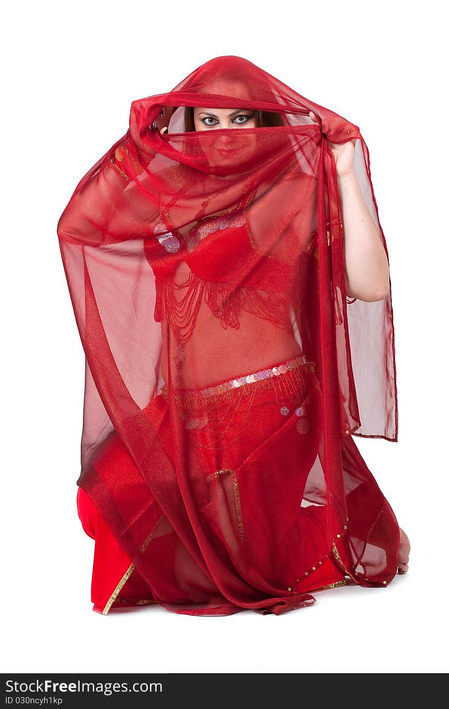 Dancer in traditional red dress