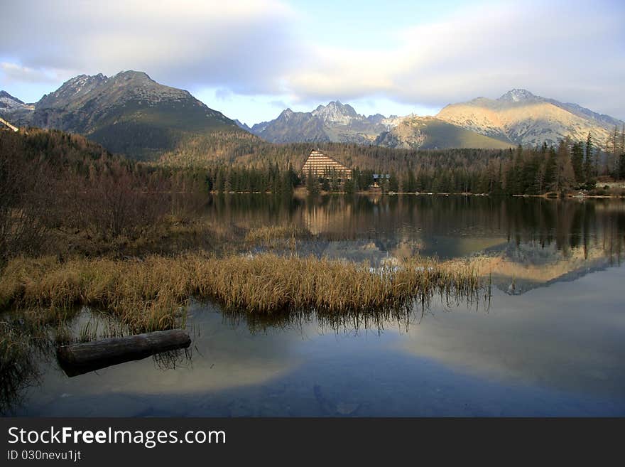 Lake and mountains