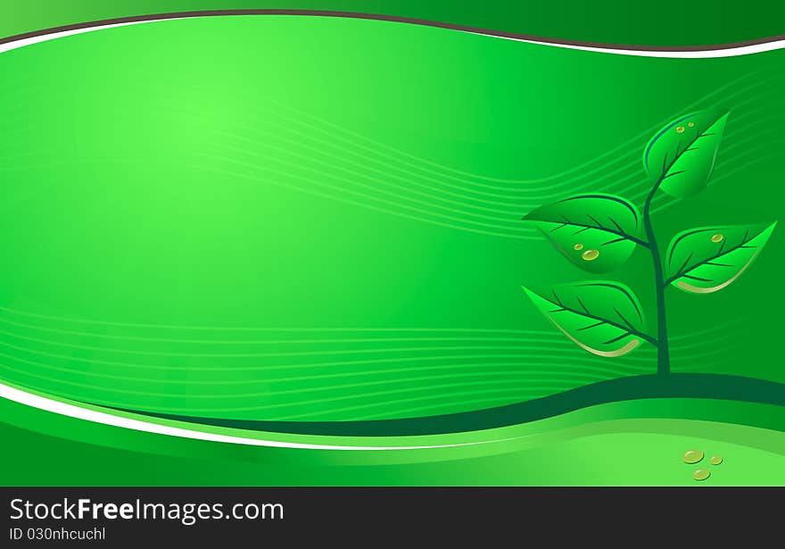 Vector green eco background with place for text