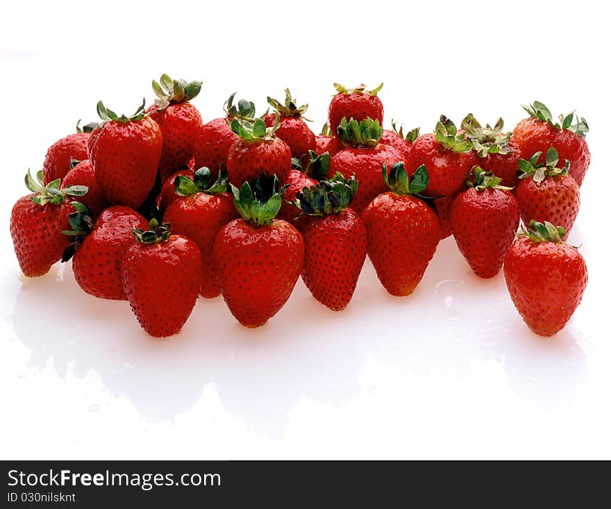 Strawberrys with a white background