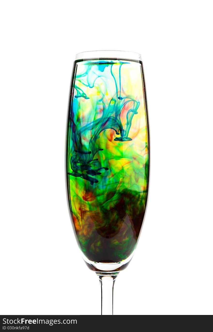 Champagne Glass with Colourful Mix. Champagne Glass with Colourful Mix