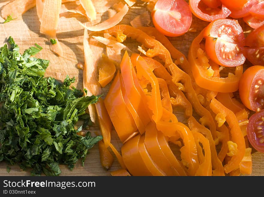 Tomatoes peppers and parsley