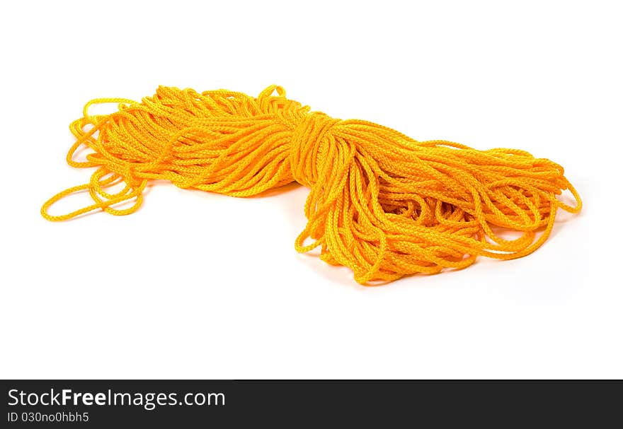 Orange rope isolated on a white background